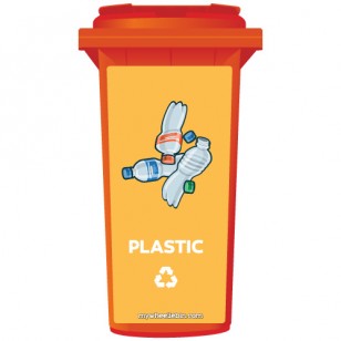 Plastic Recycling Wheelie Bin Sticker Panel
